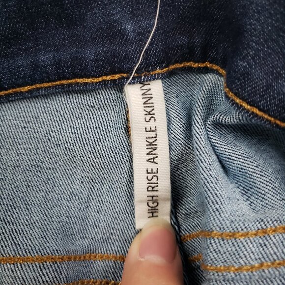 Rag & Bone High Rise Ankle Skinny Jeans Size 32 Dark Wash Stretch Denim - Picture 4 of 16